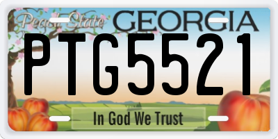 GA license plate PTG5521