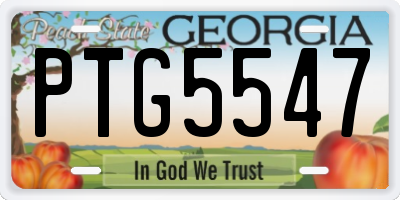 GA license plate PTG5547
