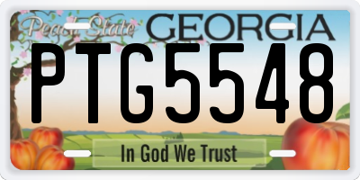 GA license plate PTG5548
