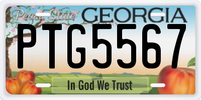 GA license plate PTG5567