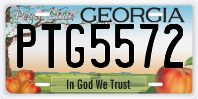 GA license plate PTG5572