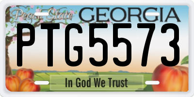 GA license plate PTG5573