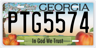 GA license plate PTG5574