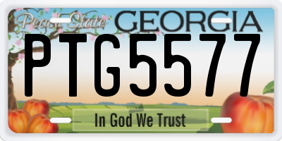 GA license plate PTG5577