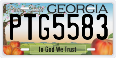 GA license plate PTG5583