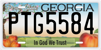GA license plate PTG5584