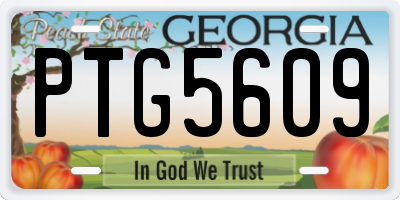 GA license plate PTG5609