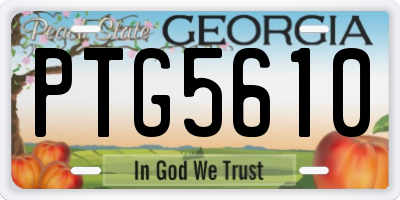 GA license plate PTG5610