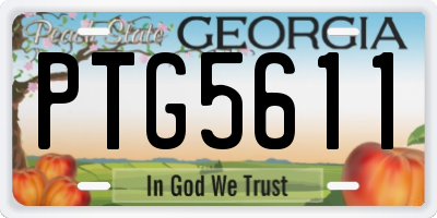 GA license plate PTG5611