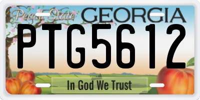 GA license plate PTG5612