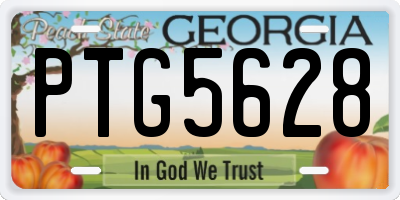 GA license plate PTG5628