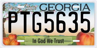 GA license plate PTG5635