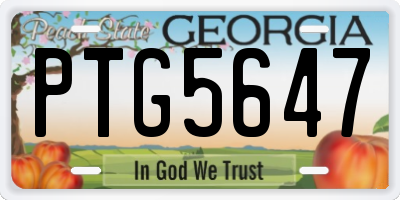 GA license plate PTG5647