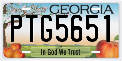 GA license plate PTG5651