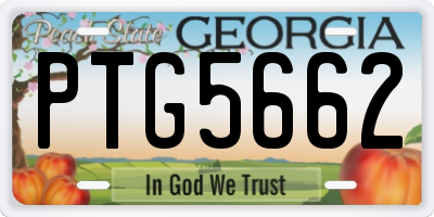 GA license plate PTG5662