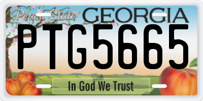 GA license plate PTG5665