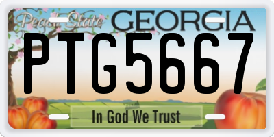 GA license plate PTG5667