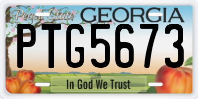 GA license plate PTG5673