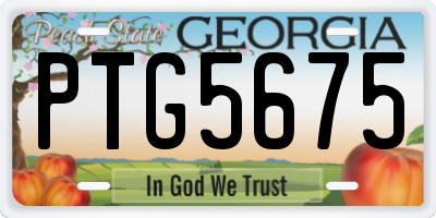 GA license plate PTG5675