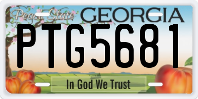 GA license plate PTG5681