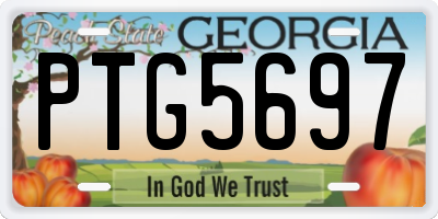 GA license plate PTG5697