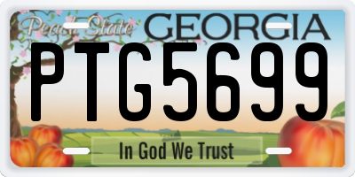 GA license plate PTG5699