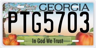 GA license plate PTG5703