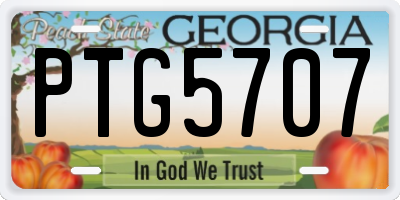 GA license plate PTG5707