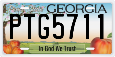 GA license plate PTG5711