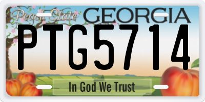 GA license plate PTG5714