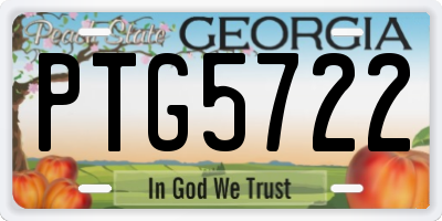 GA license plate PTG5722