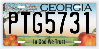 GA license plate PTG5731