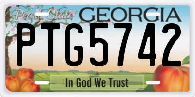 GA license plate PTG5742