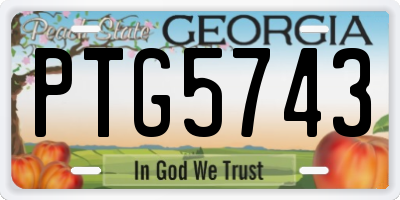 GA license plate PTG5743