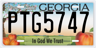 GA license plate PTG5747