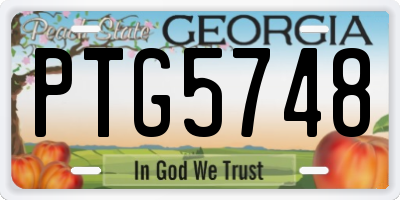 GA license plate PTG5748