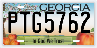 GA license plate PTG5762