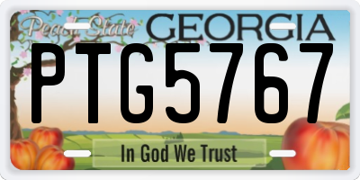 GA license plate PTG5767