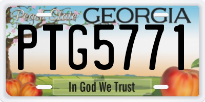 GA license plate PTG5771