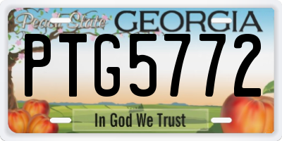 GA license plate PTG5772