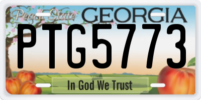 GA license plate PTG5773