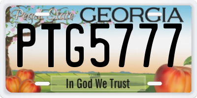 GA license plate PTG5777