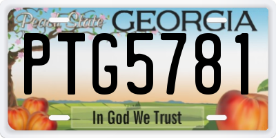 GA license plate PTG5781