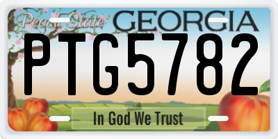 GA license plate PTG5782