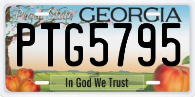 GA license plate PTG5795