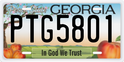 GA license plate PTG5801