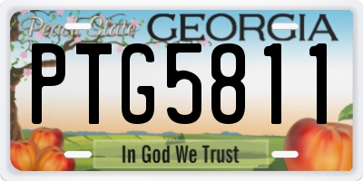 GA license plate PTG5811