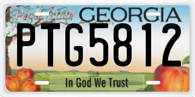 GA license plate PTG5812