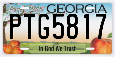 GA license plate PTG5817