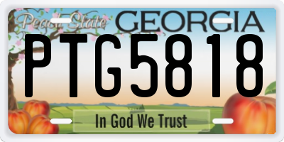 GA license plate PTG5818